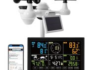 Profi WLAN-Wetterstation 7-in-1 solarbetrieben Wettercenter 7,5-Zoll-Display 150m Übertragungsreichweite Außensensor für Windgeschwindigkeit Windrichtung Temperatur Luftfeuchtigkeit Niederschlag - Wuppertal