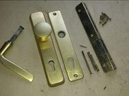 Sicherheits- Langschildbeschläge Alu- Messingoptik für Haus- Türe 92mm - Leverkusen