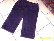Damenhose sportlich elegant Feincord Caprihose lila Grße M-L - Schauenburg