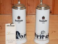 KROMBACHER Jahreskrüge 1997 mit Zertifikat und 1998 2 Bierkrüge m Deckel - Borken