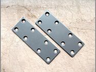 4er-Set aus 8fach gelochten Verbinder-Schienen, massives Metall, grau - Meerbusch Zentrum